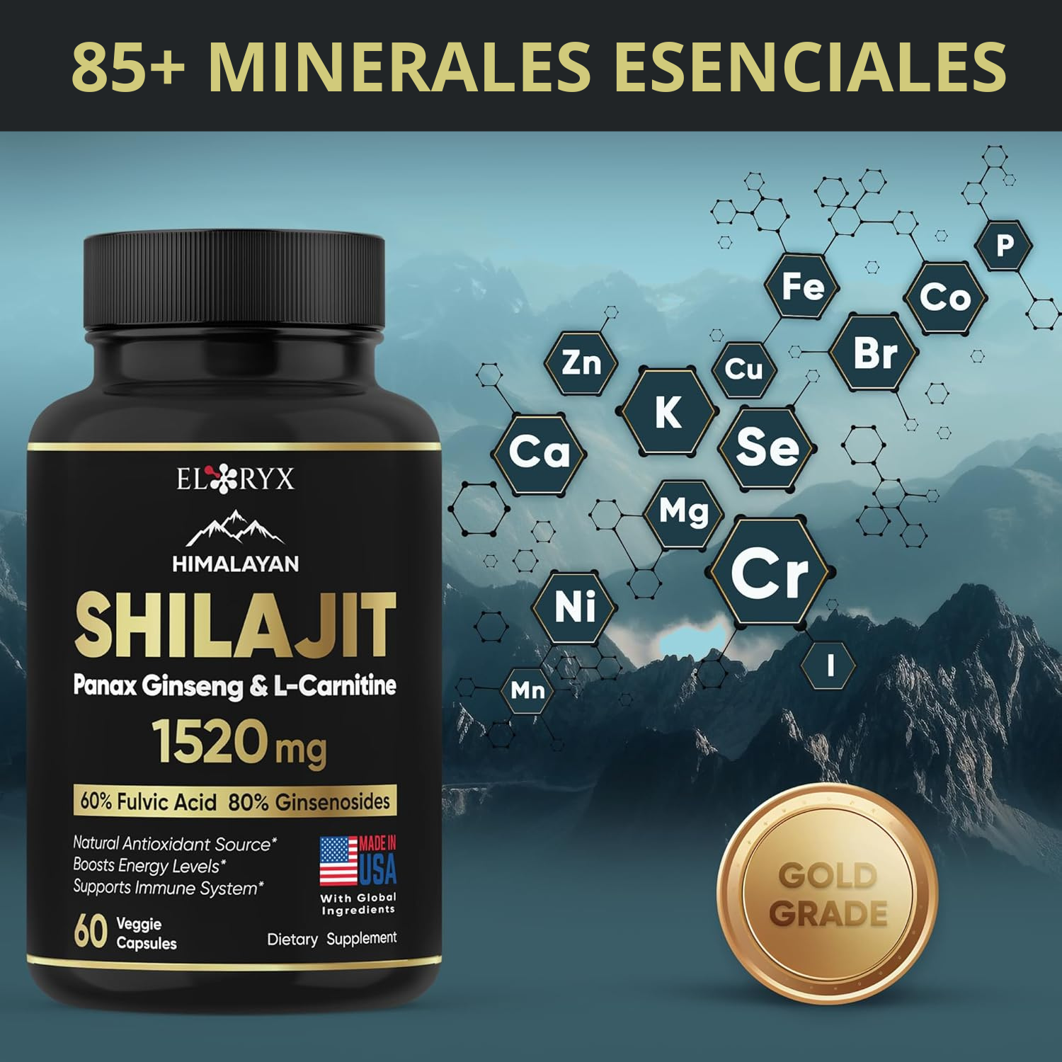 Suplemento Natural con 85+ Minerales para Energía, Vitalidad y Bienestar General