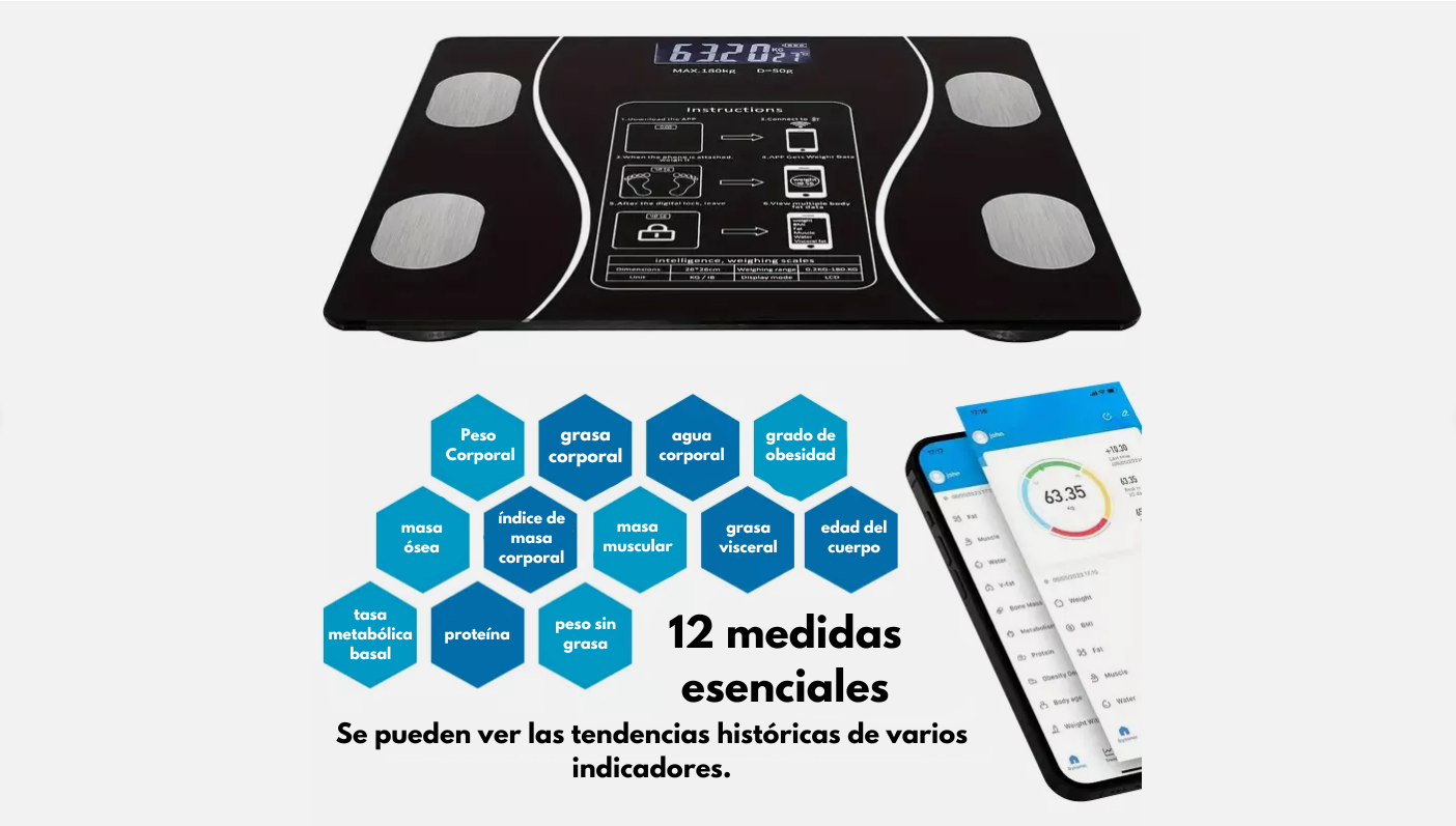 Balanza Digital Inteligente SmartFit - Análisis Corporal Preciso y Conectividad Avanzada